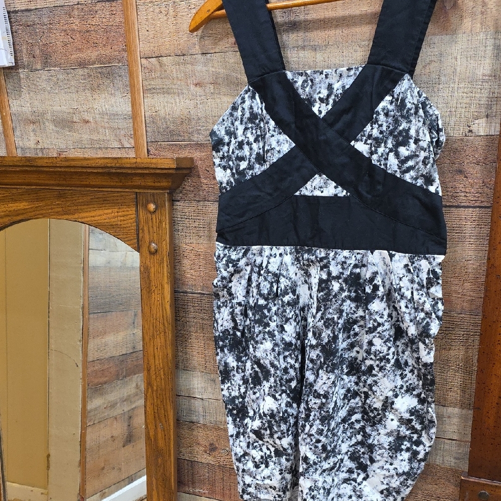 Elegant Black and White Mini Dress